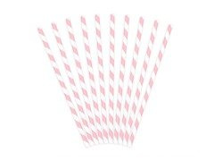 Csőszívószálak fehér és rózsaszín - 10 db.