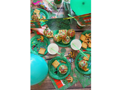 Kubeczki papierowe Piksele - 250 ml - 6 szt.