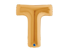 Fólia lufi T betű arany - 40" - 1 db.