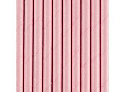 Világos rózsaszín csöves szívószálak - 10 db.