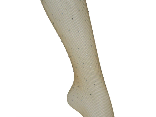 Fishnet kabaré harisnyanadrág kristályokkal bézs színben