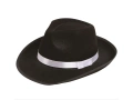 Gengszterkalap fekete fehér szegéllyel - 1 db.