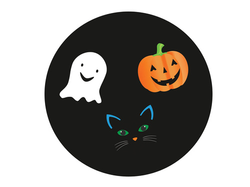 Dekoratív torta ostya a lélekhez, a macskához és a tökhöz - 20 cm