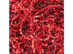 Fémezett hullámpapír ajándék töltőanyag - piros - 50 g