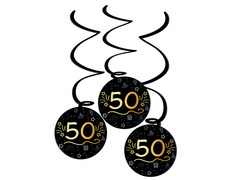 Függő dekorációs malacok az ötvenes évekhez fekete - 3 db.