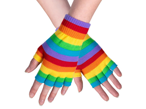 Szivárványos kesztyű - 1 pár