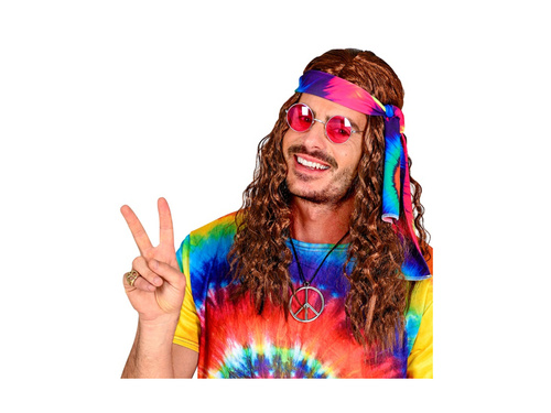 Barna hippi paróka fejpánttal