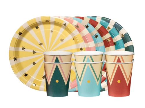 Pohár + papírtányér készlet Circus - 24 db.