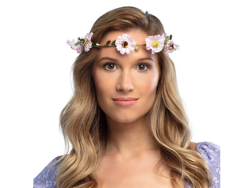 Koszorú rózsaszín virágokkal - 1 db.