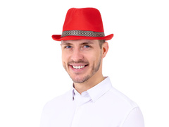 Gengszterkalap piros - 1 db.