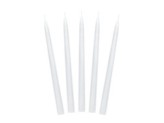 Fehér kúp alakú gyertya - 24 cm - 10 db.