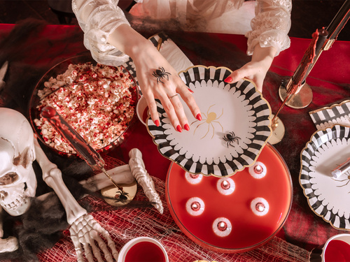 Arany pók halloweeni papírtányér - 23 cm - 6 db.