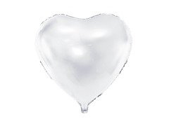Fólia lufi Szív fehér - 61 cm - 1 db.