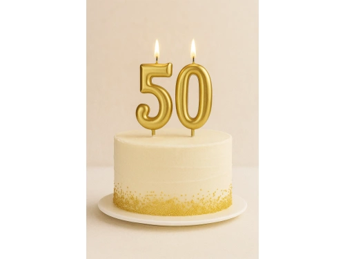 Arany számgyertyák - 50 - 2 db.