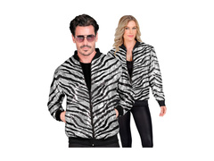 Ezüst flitteres party dzseki - bomber dzseki - zebra motívummal