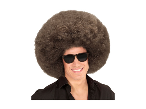 Nagy barna afro paróka, kiváló minőségű