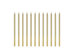Arany születésnapi gyertyák - 14 cm - 12 db.