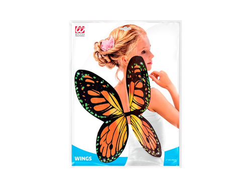 Fekete, narancssárga és sárga pillangószárnyak gyerekeknek 66×38 cm