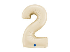 Number 2 szatén krémszínű fólialufi - 26" - 1 db.