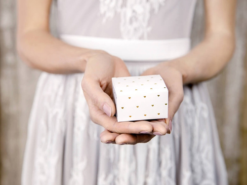 Arany szív vendégdobozok - 10 db.