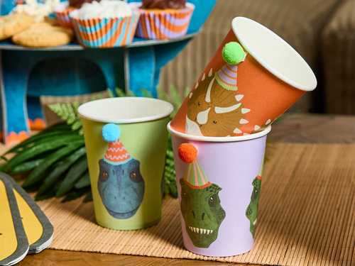 Papírpoharak Dinoszauruszok - 250 ml - 8 db.