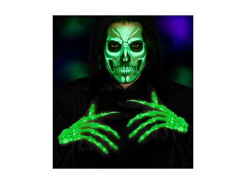 Sötétben világító 3D csontváz kesztyű