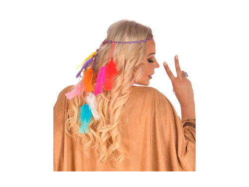 Többszínű indiai fejpánt tollakkal