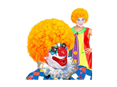 Göndör bohóc paróka narancs afro haj