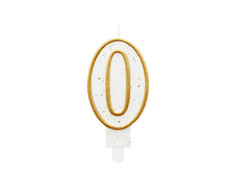 Számgyertya arany peremmel és csillámmal - 0 - 1 db.