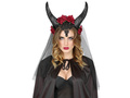 Fejpánt fátyollal és ördögszarvakkal - 1 db.