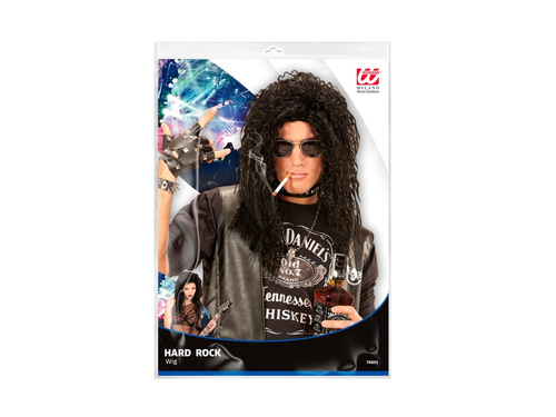 Hard Rock fekete göndör paróka