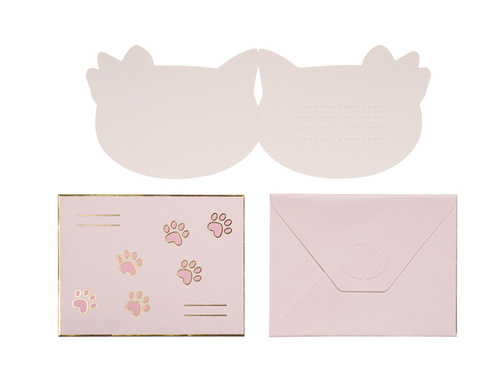 Születésnapi meghívók borítékkal Macskák - 6 db.