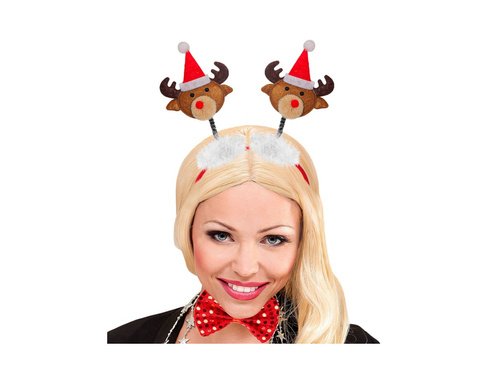 Rénszarvas fejpánt Mikulás sapkával