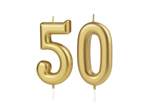 Arany számgyertyák - 50 - 2 db.