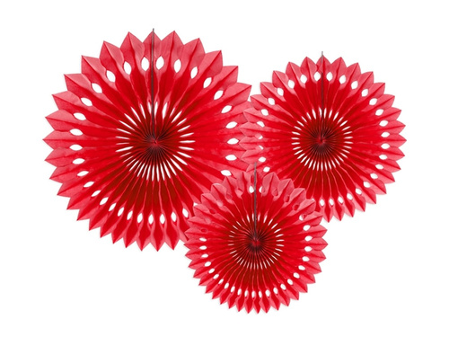 Akasztós rozetták piros - 3 db.