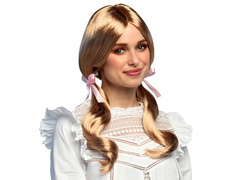 Szőke paróka lófarokkal és szalagokkal