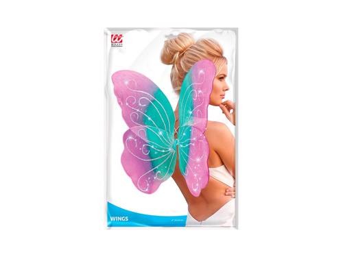 Türkiz-lila-rózsaszín lepkeszárny 85×50 cm