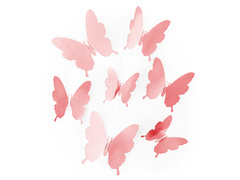 Pillangó matricák rózsaszín arany - 12 db.