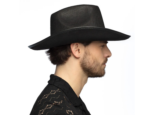 Cowboy kalap cirkonokkal fekete - 1 db.