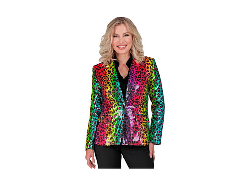 Party Fashion party dzseki - szivárványos flitteres leopárd mintás