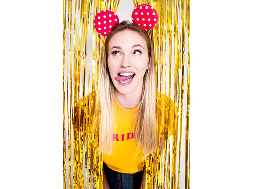 Fémszínű arany ajtófüggöny - 2,5 m x 90 cm