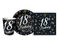 Csészék + szalvéták + papírtányérok készlet 18. születésnapra 44 db.