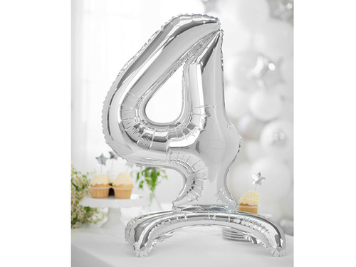 Fólia lufi álló 4-es számú ezüst - 70 cm