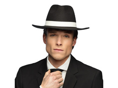 Deluxe fekete gengszterkalap - 1 db.