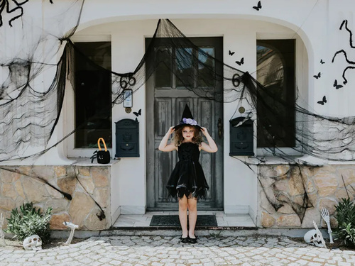 Fekete Halloween szövet - 72 x 980 cm - 1 db.