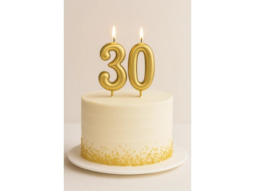 Arany számgyertyák - 30 - 2 db.