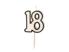 Gyertya a 18. születésnapra - 5,5 cm - 1 db.