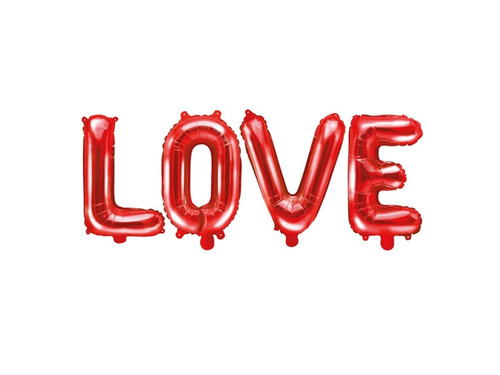 Piros LOVE fólia lufi 140 x 35cm
