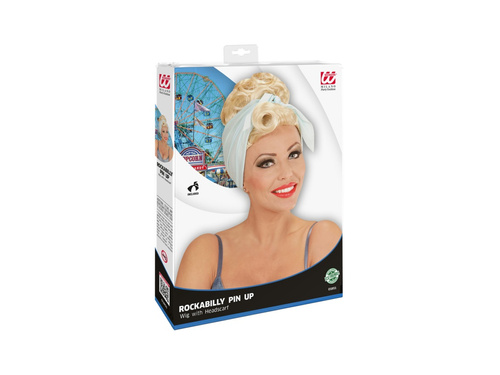 Szőke Rockabilly Pin-Up Girl paróka sállal