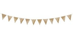 Barna zászlós banner fehér nyomtatással - 210 cm - 1 db.